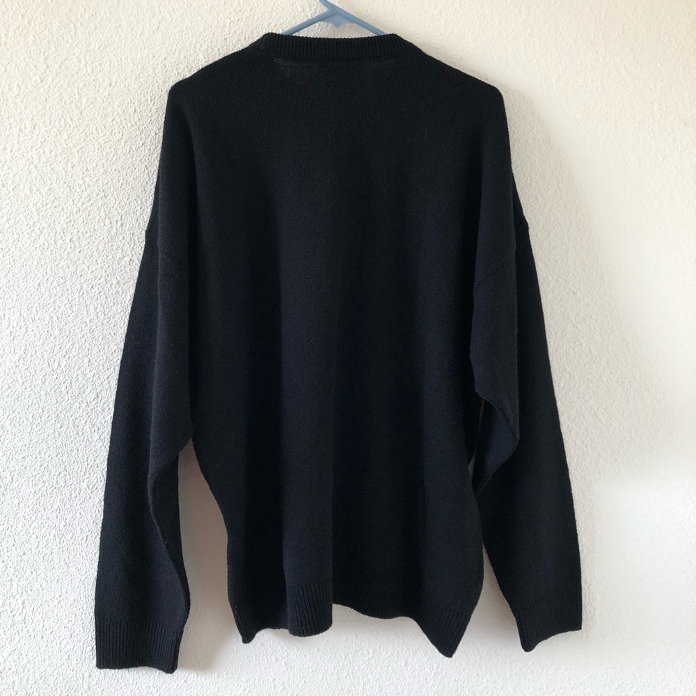 - Men’s Falke black knitted wool blend sweater size 54 texture 3D design f… - Picture 5 of 5